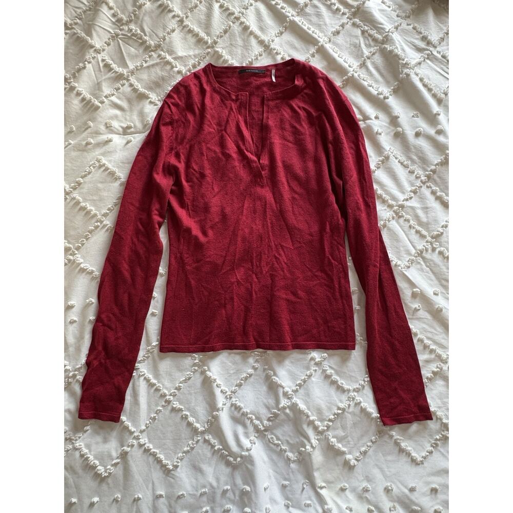 Elie Tahari Red Silk Cashmere Lightweight Sweater M
